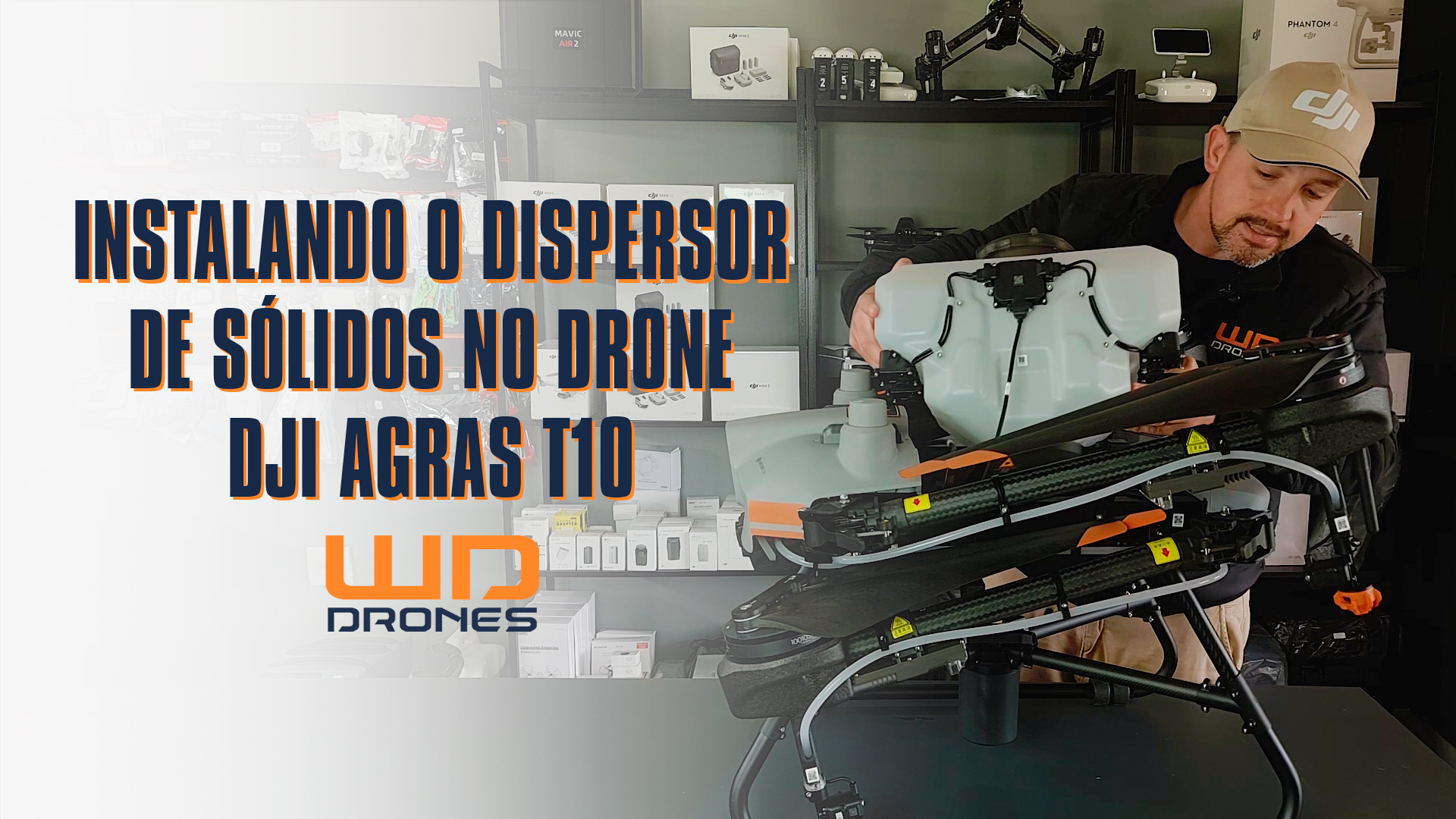 Dispersor de sólidos do Drone Agrícola DJI Agras T10 - Spreading System 3.0